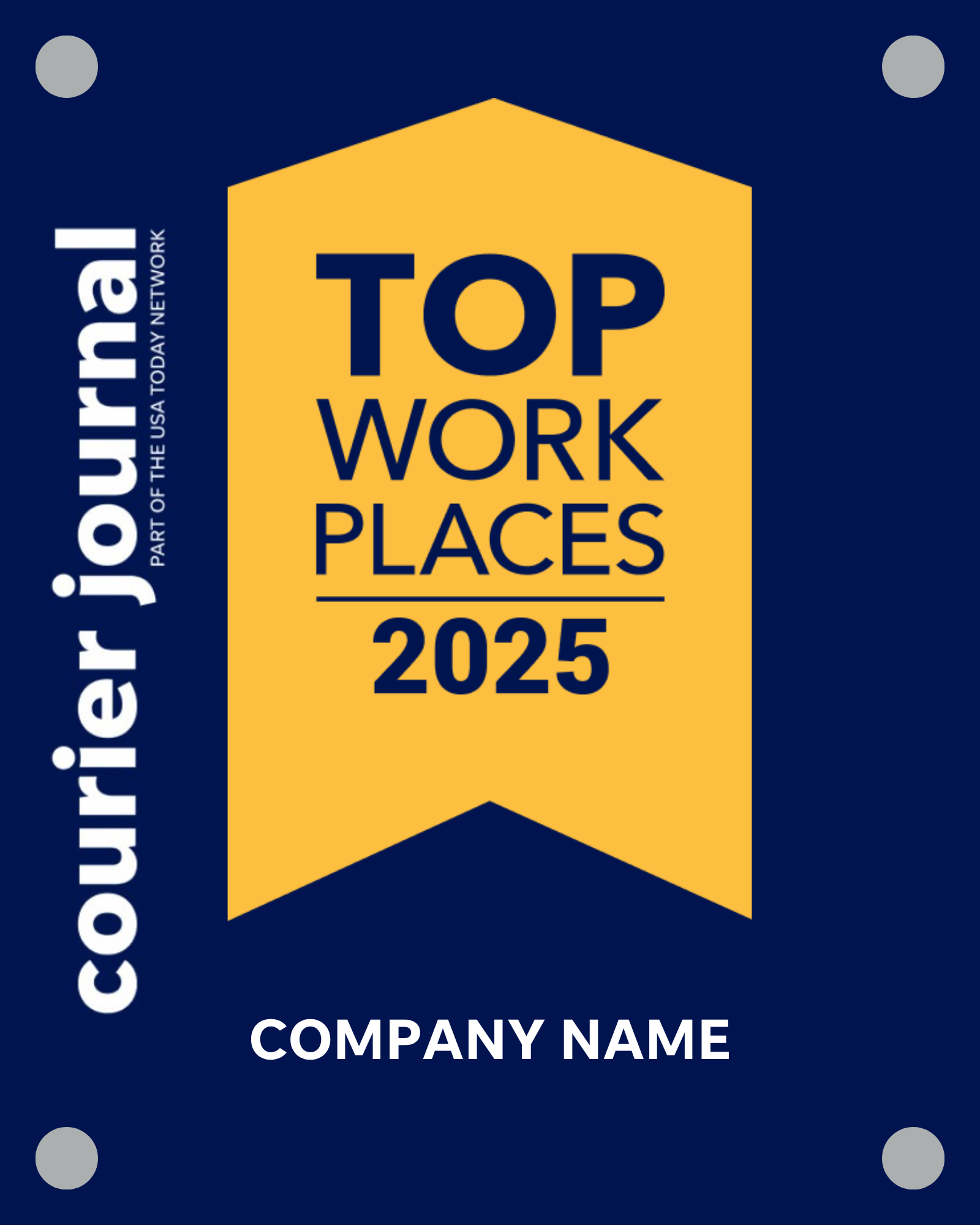 Top Workplaces 2025 Acrylic Wall Sign - Extra Large (12" x 18")
