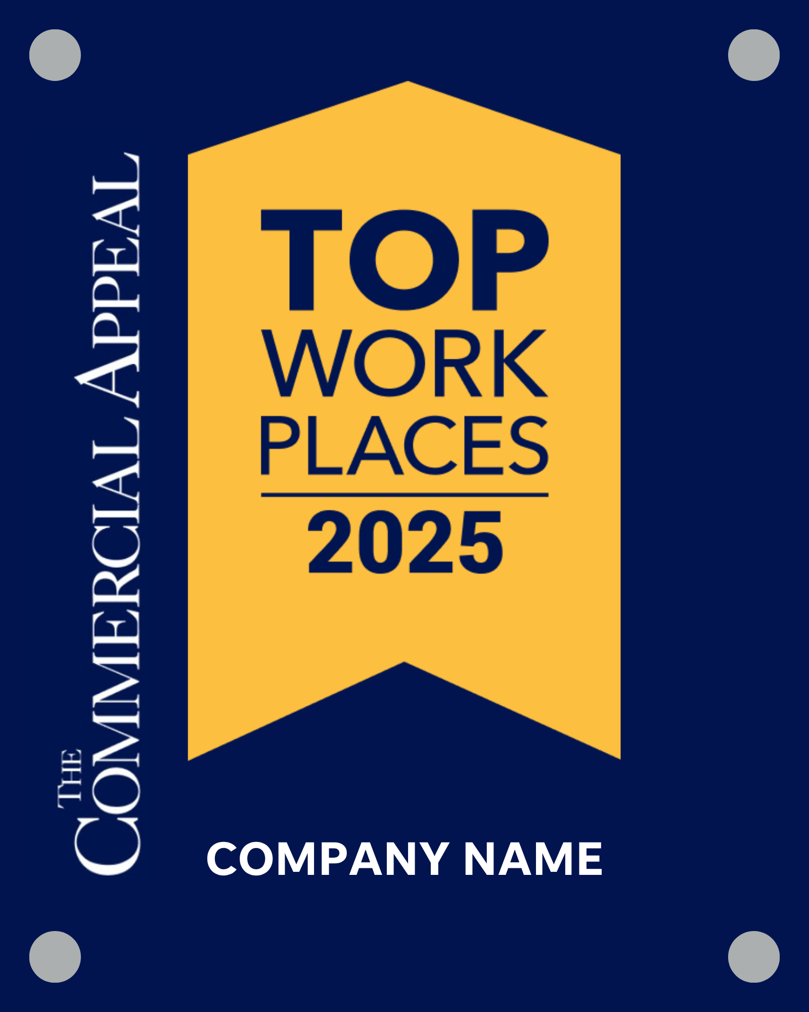 Top Workplaces 2025 Acrylic Wall Sign - Extra Large (12" x 18")