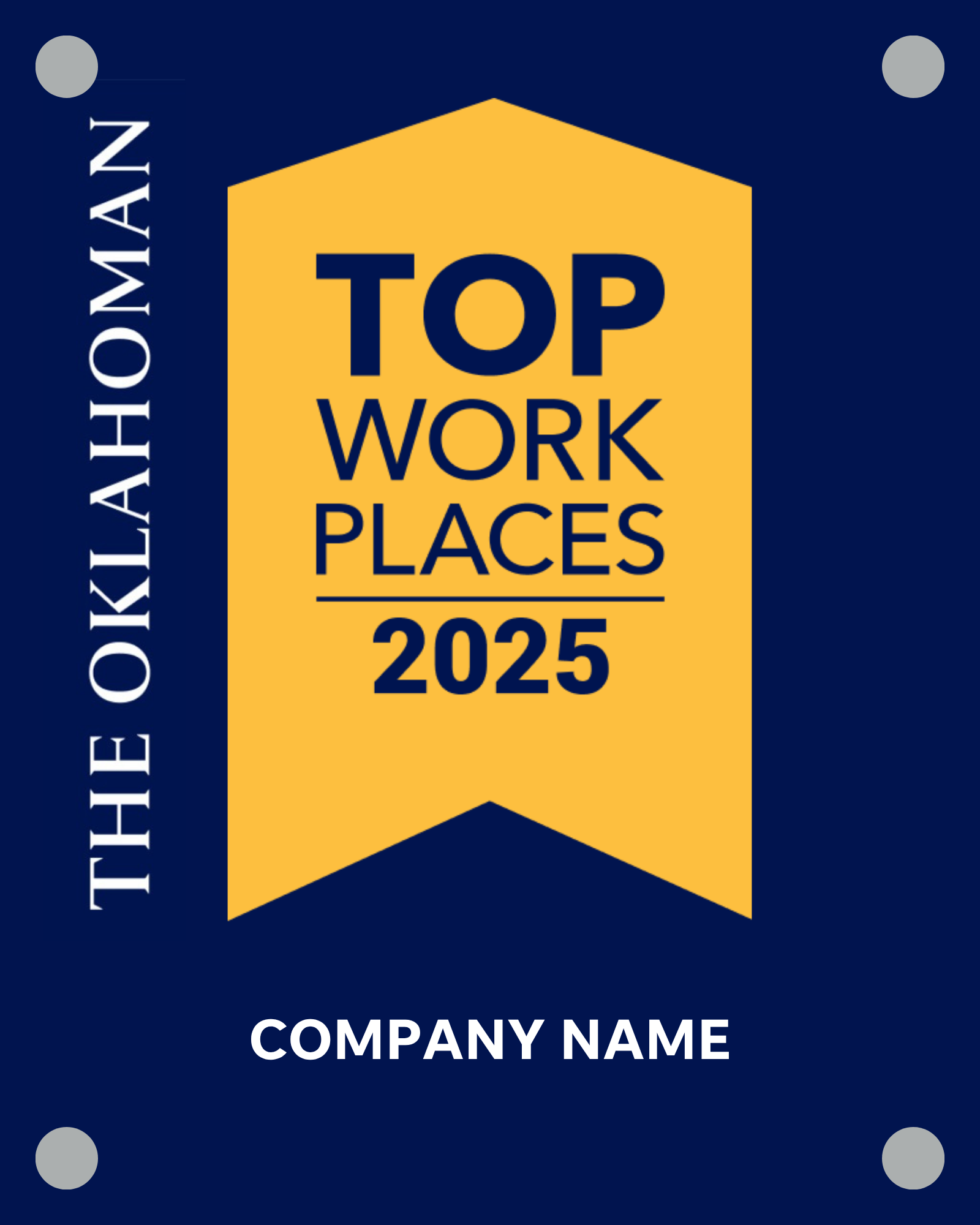Top Workplaces 2025 Acrylic Wall Sign - (8" x 10")