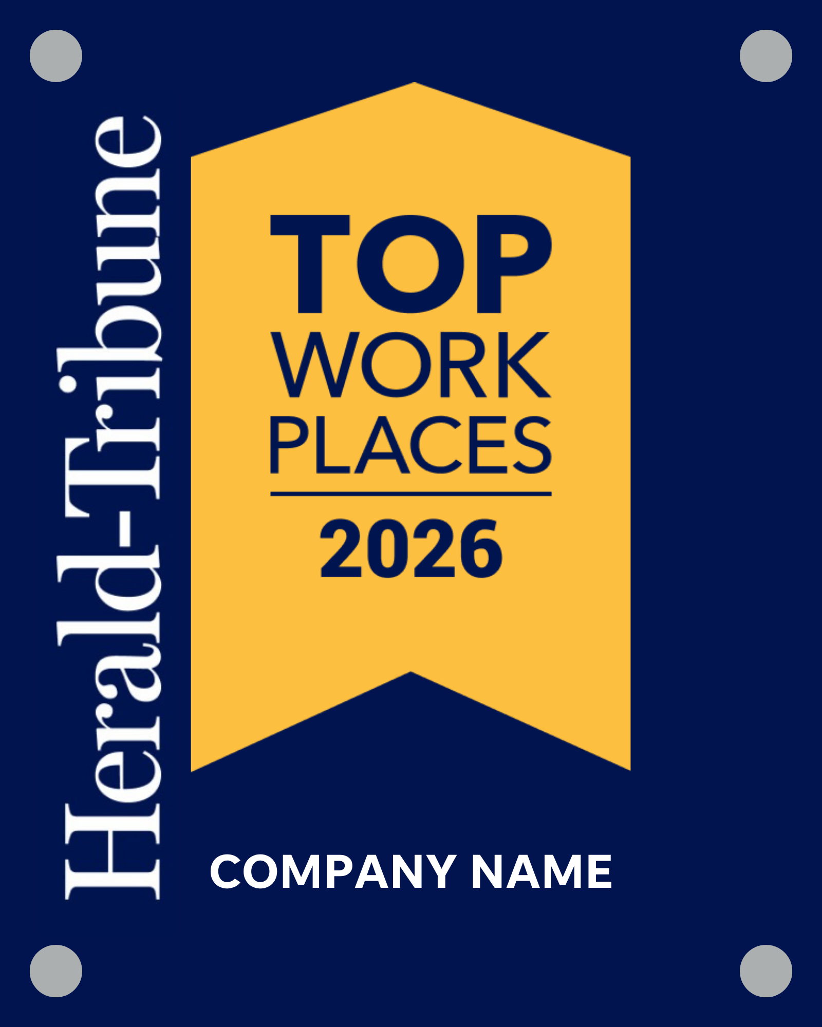 Top Workplaces 2026 Acrylic Wall Sign - Extra Large (12" x 18")