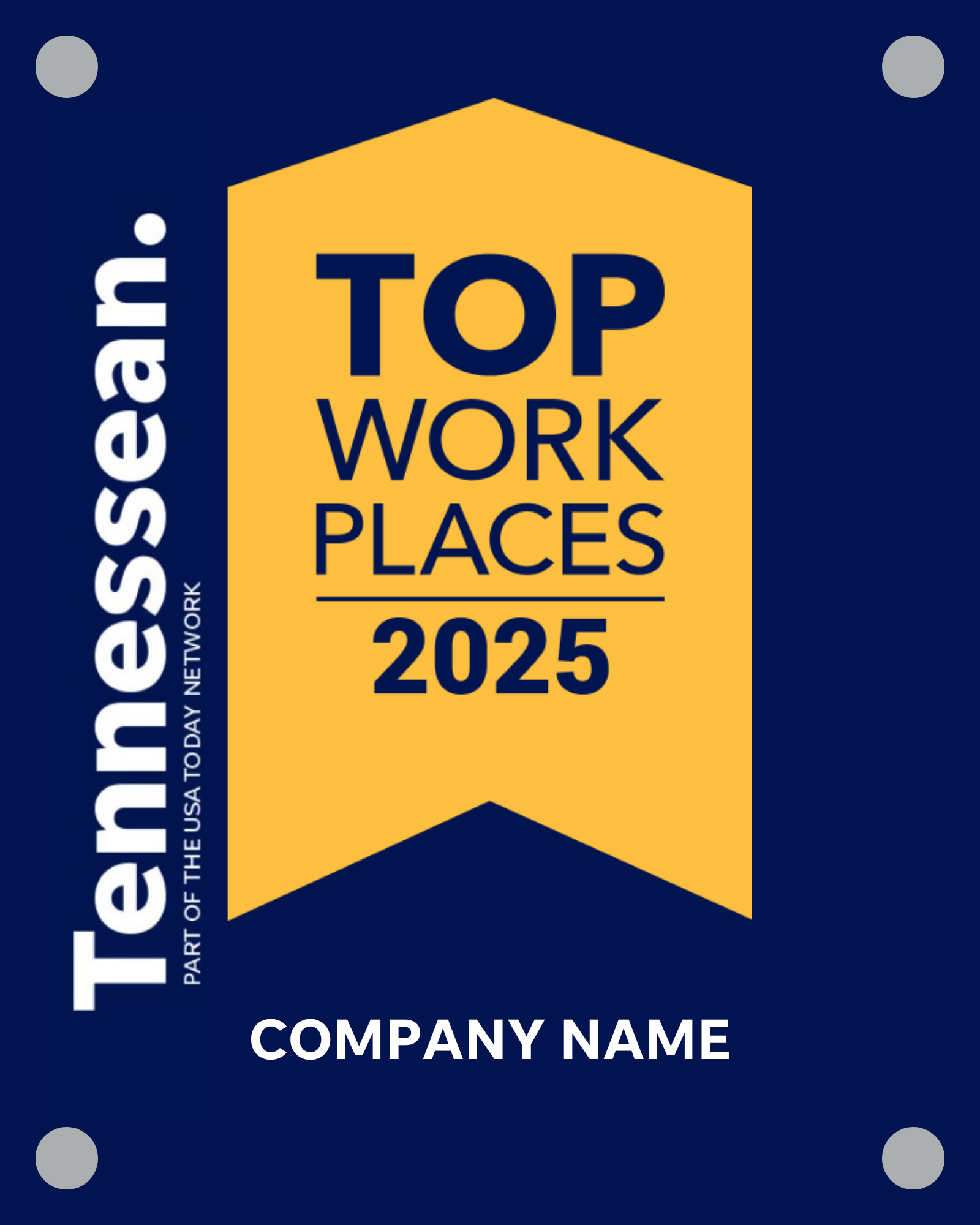 Top Workplaces 2025 Acrylic Wall Sign - Extra Large (12" x 18")