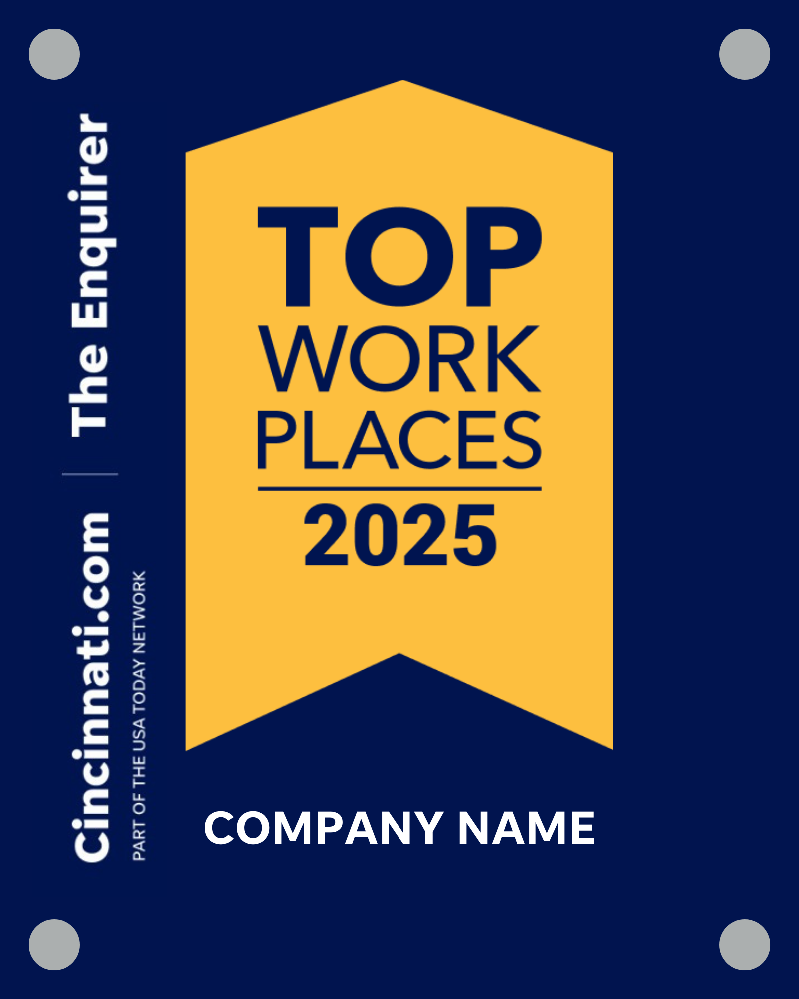 Top Workplaces 2025 Acrylic Wall Sign - (8" x 10")