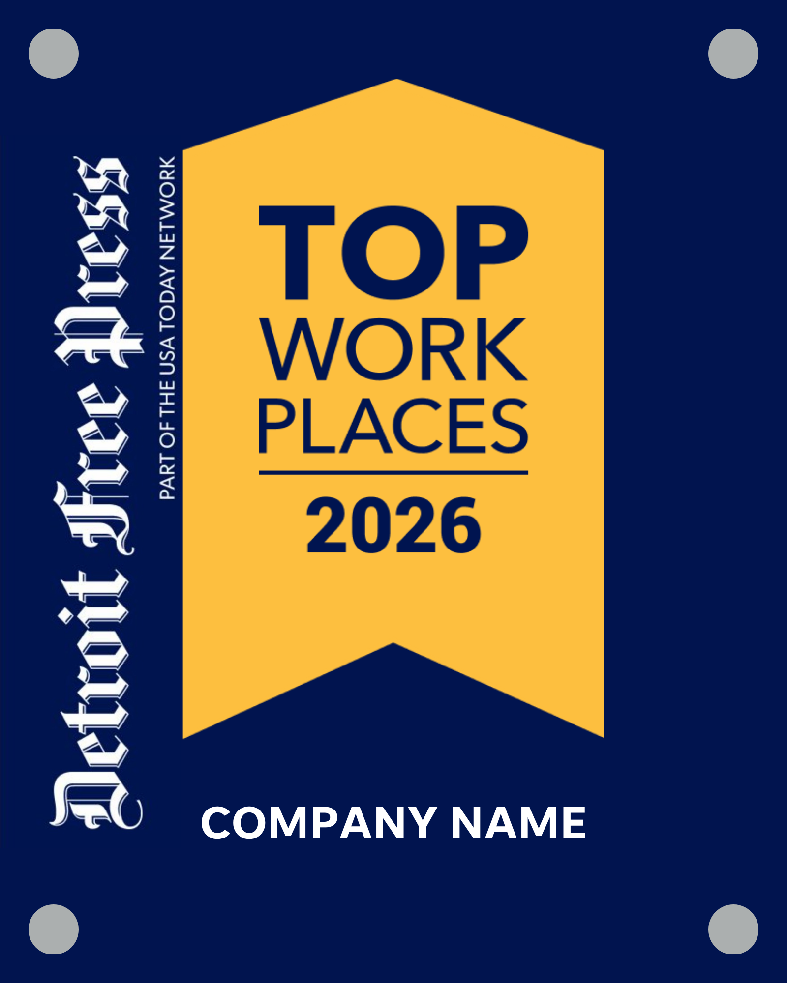 Top Workplaces 2026 Acrylic Wall Sign - (8" x 10")