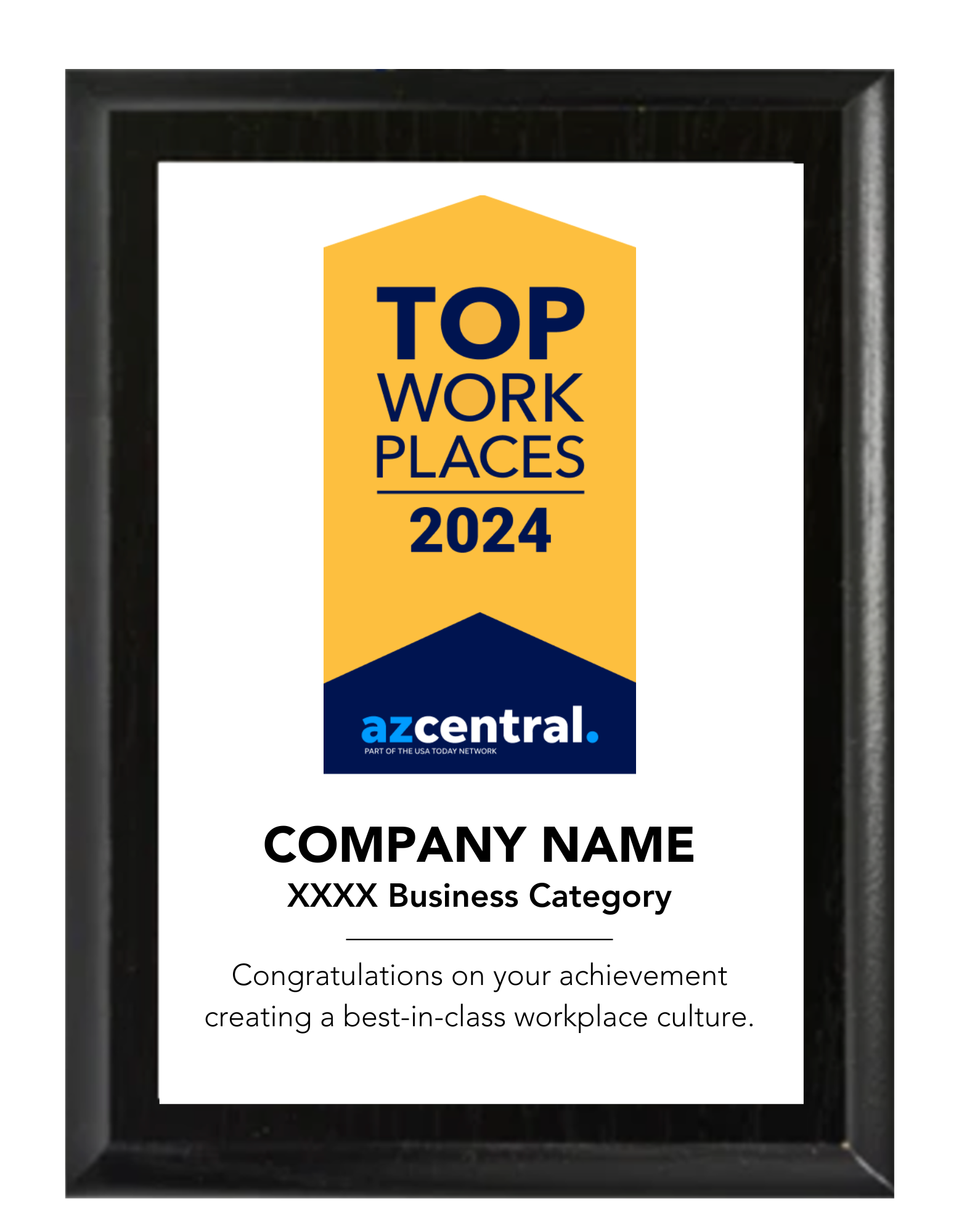 Regional 2024 Top Workplaces Plaque