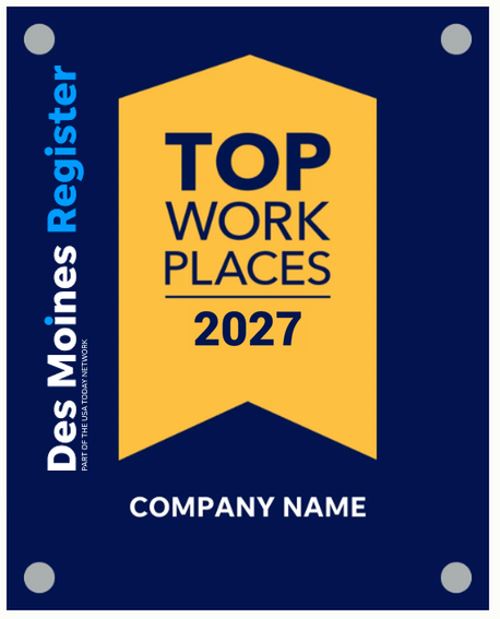 Top Workplaces 2027 Acrylic Wall Sign - Extra Large (12" x 18")