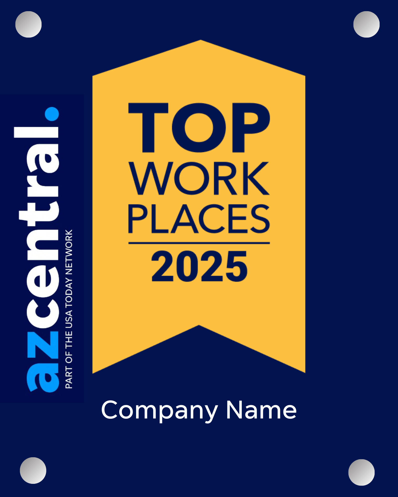 Top Workplaces 2025 Acrylic Wall Sign