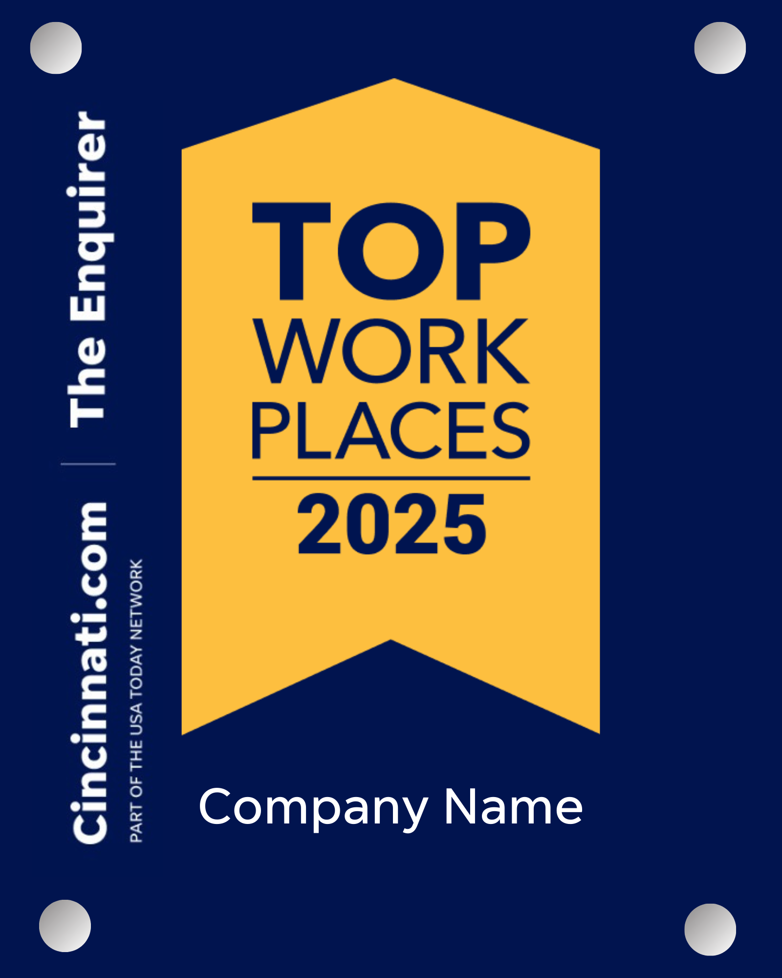 Top Workplaces 2025 Acrylic Wall Sign