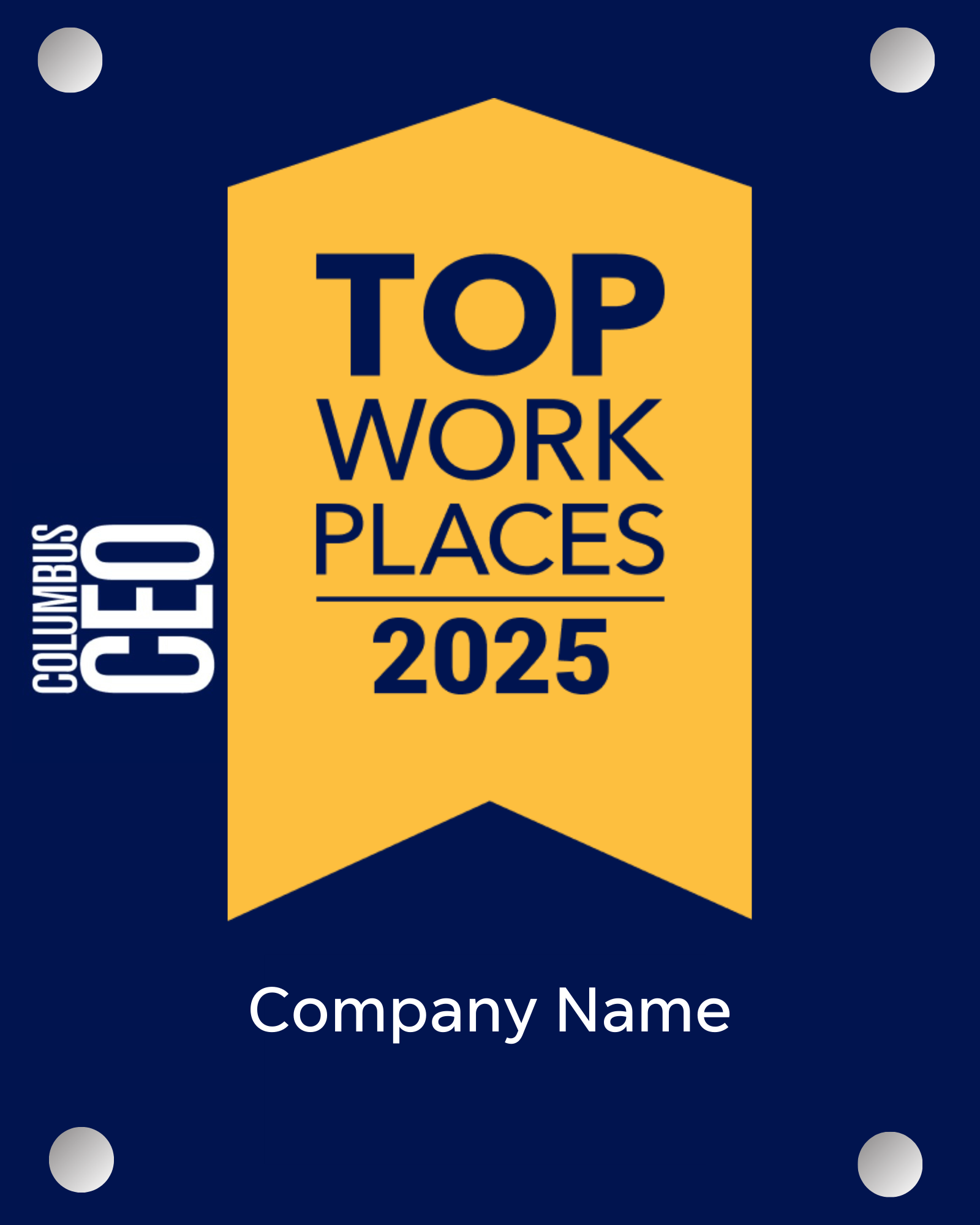 Top Workplaces 2025 Acrylic Wall Sign