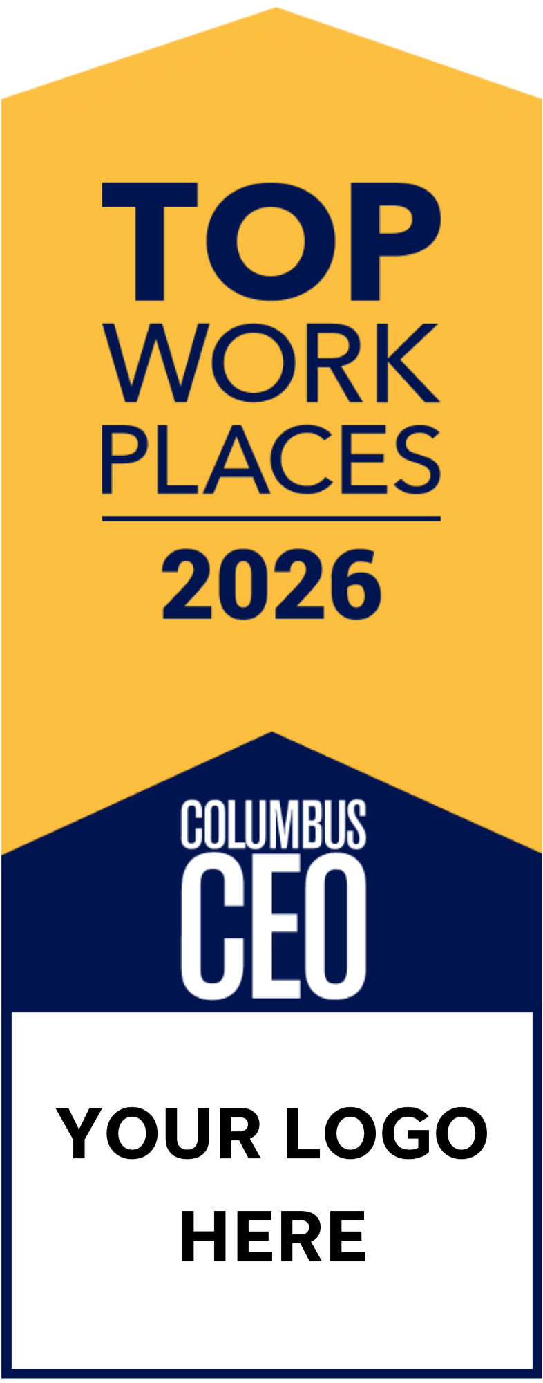 Top Workplaces 2026 Window Cling With Company Logo - 10 Pack