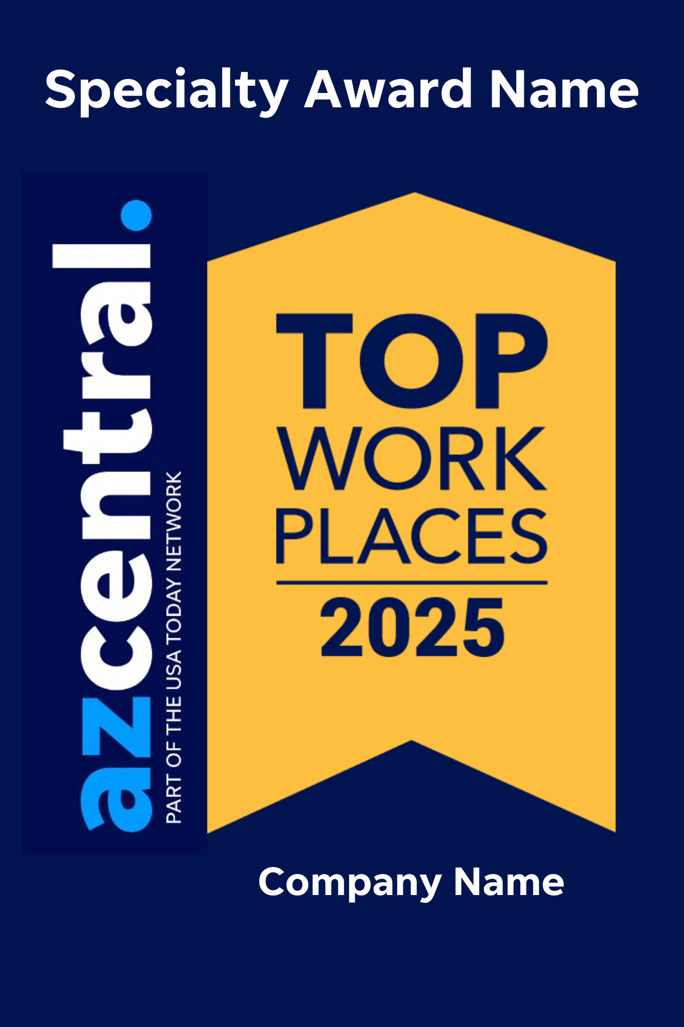 Specialty Awards - Top Workplaces 2025 Acrylic Wall Sign - Extra Large