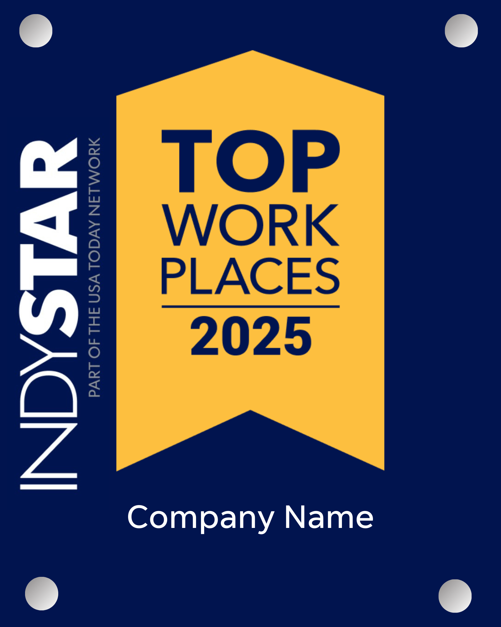 Top Workplaces 2025 Acrylic Wall Sign