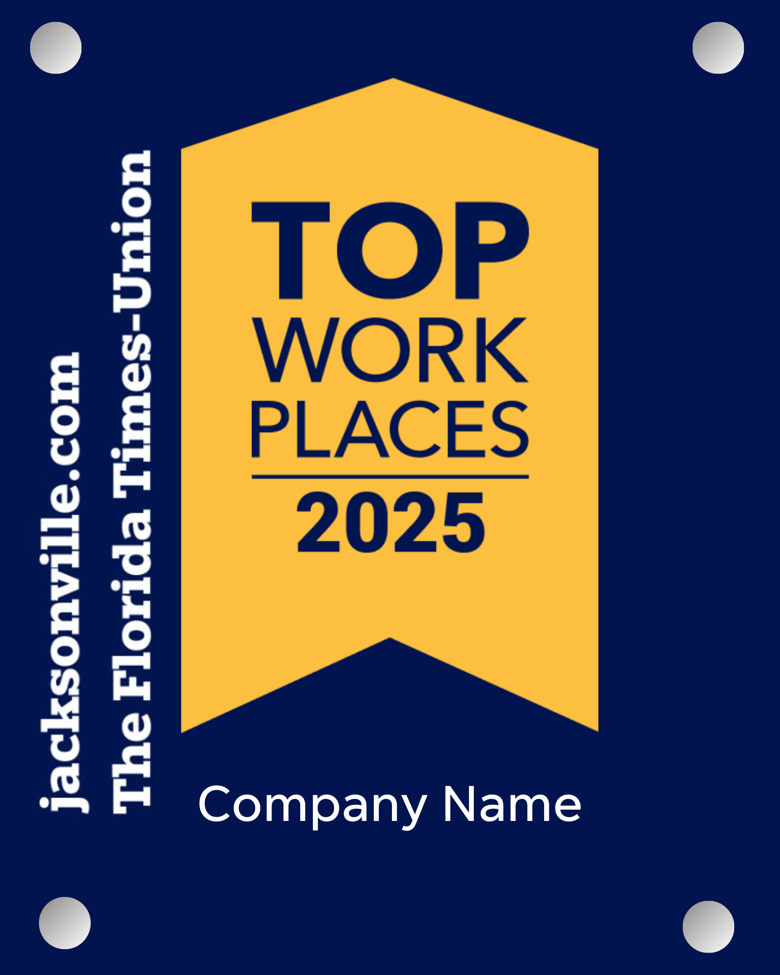 Top Workplaces 2025 Acrylic Wall Sign