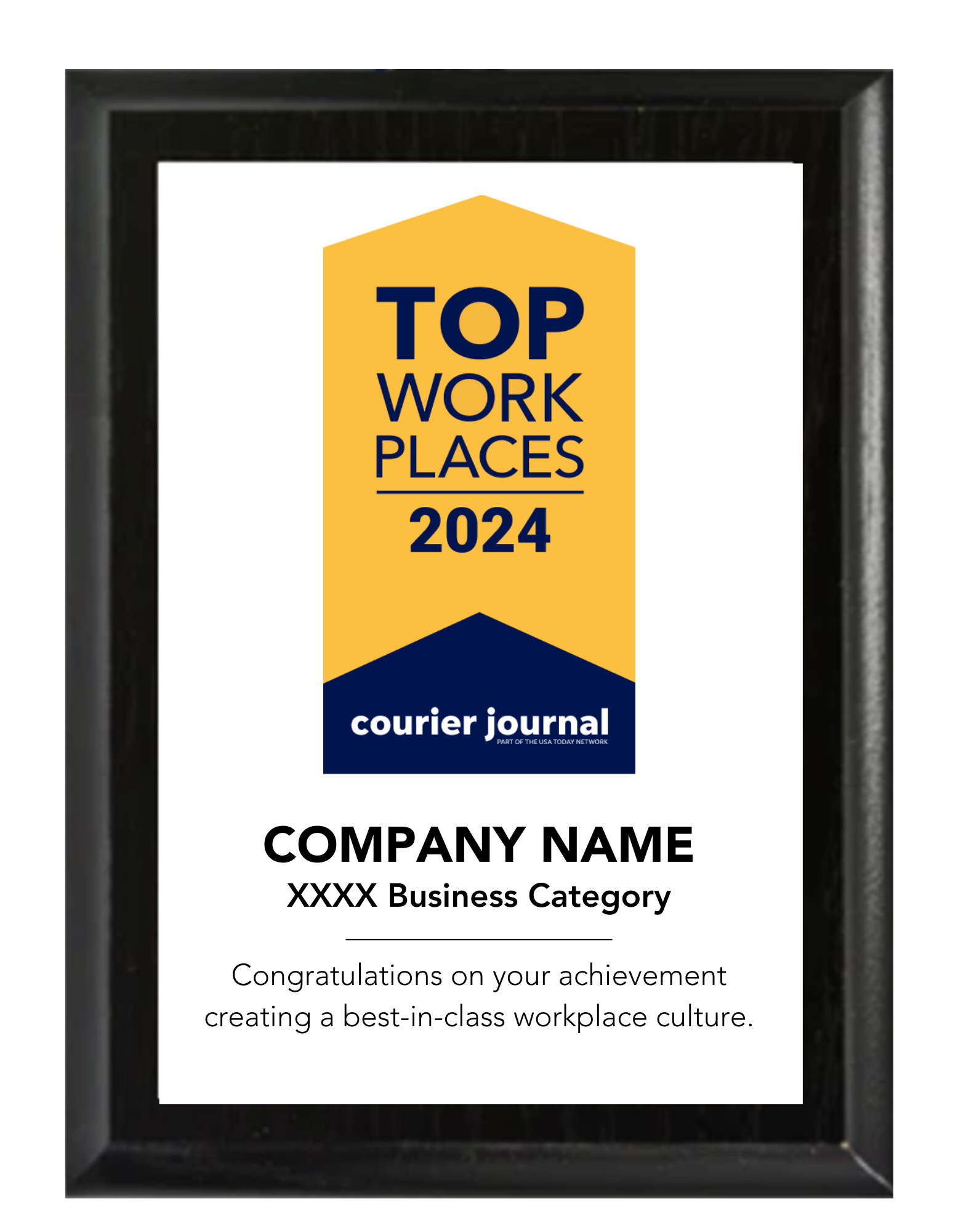 Regional 2024 Top Workplaces Plaque