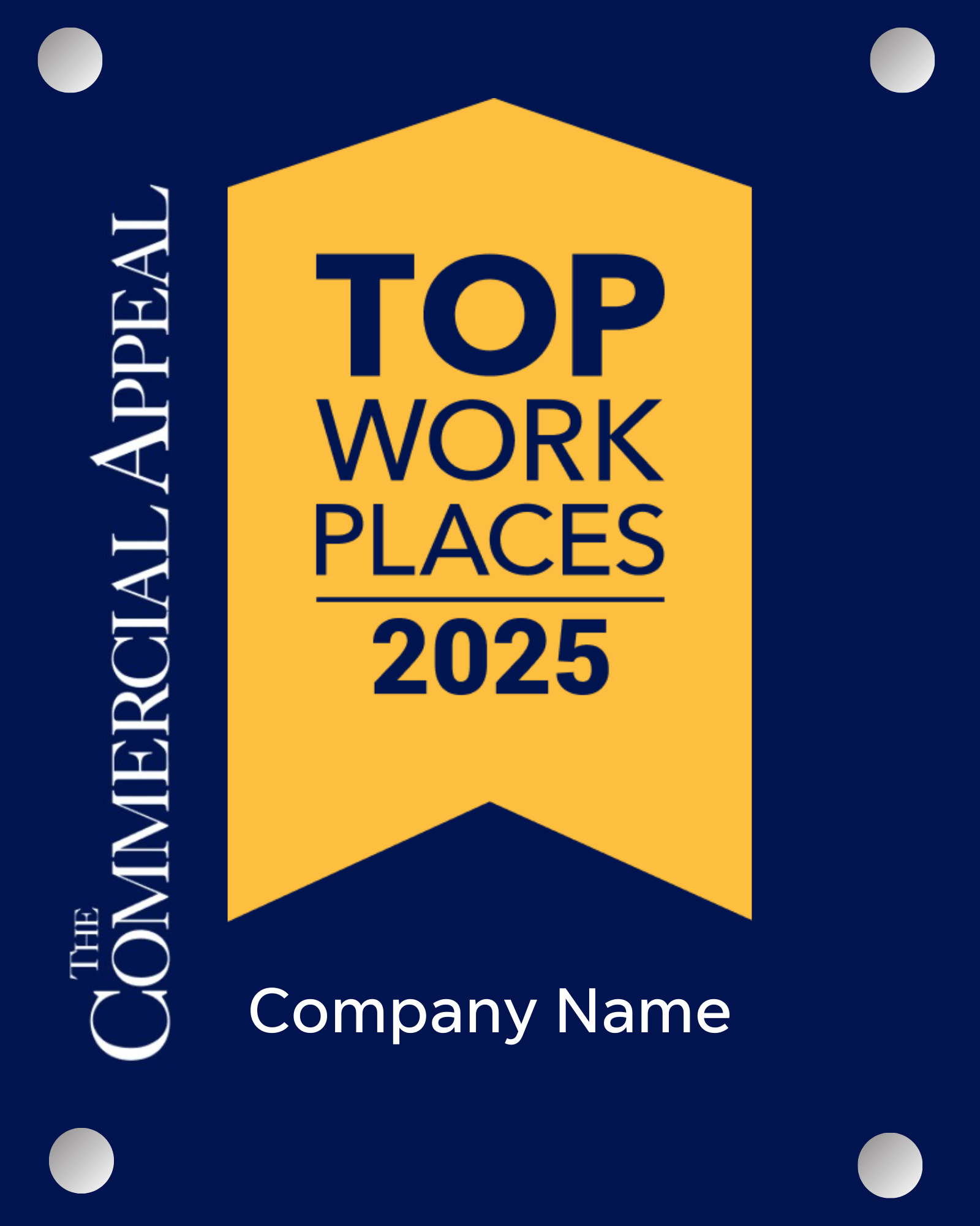 Top Workplaces 2025 Acrylic Wall Sign