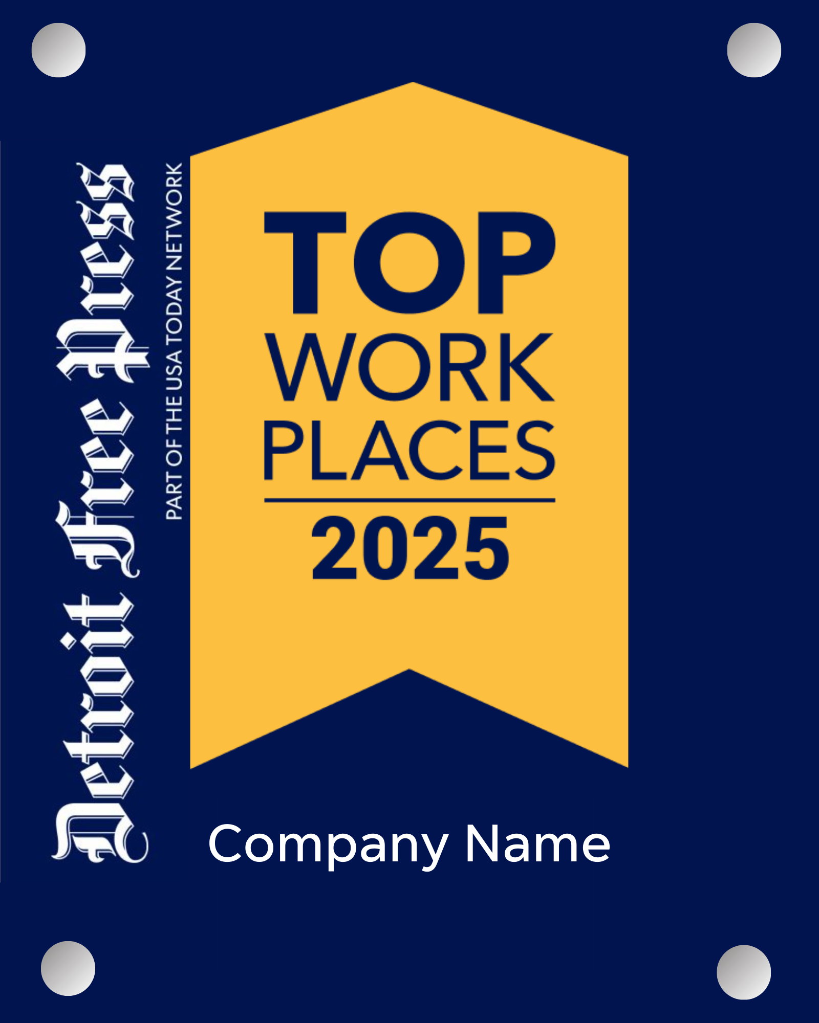 Top Workplaces 2025 Acrylic Wall Sign