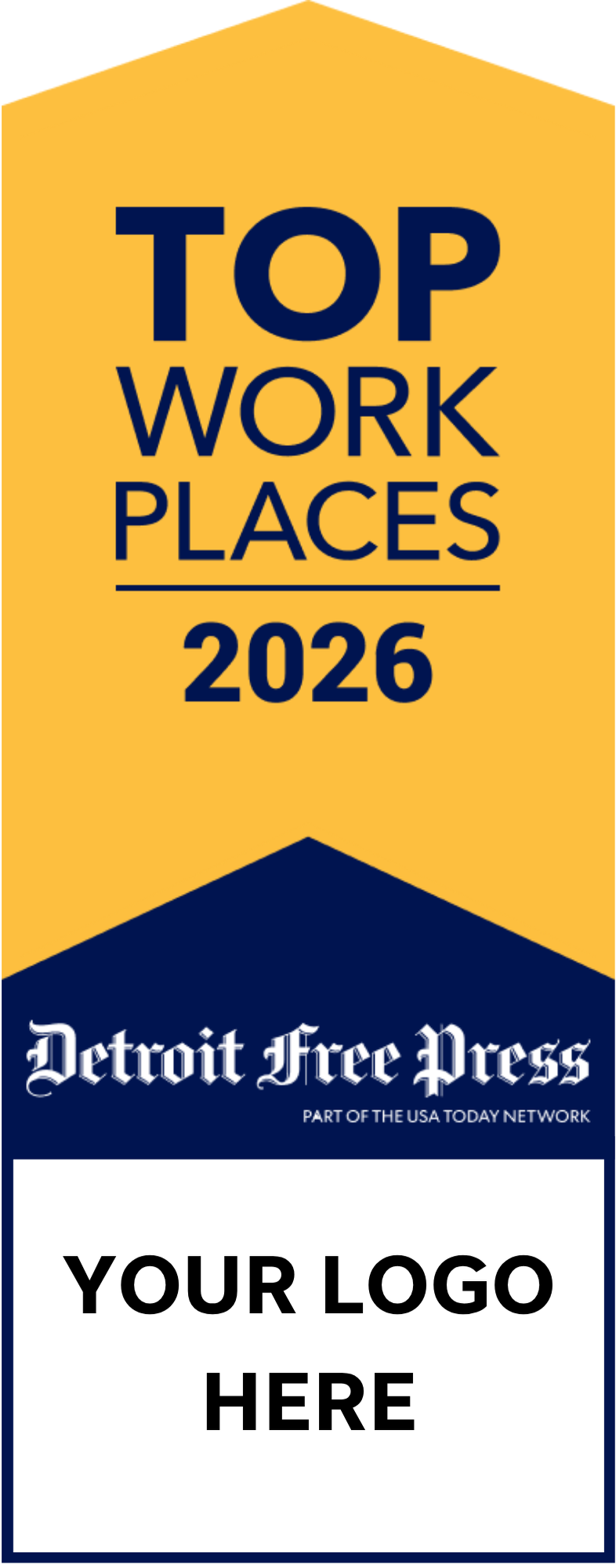 Top Workplaces 2026 Window Cling With Company Logo - 10 Pack