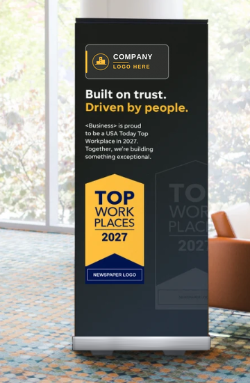 Top Workplaces 2027 Premium Retractable Banner - Built on trust