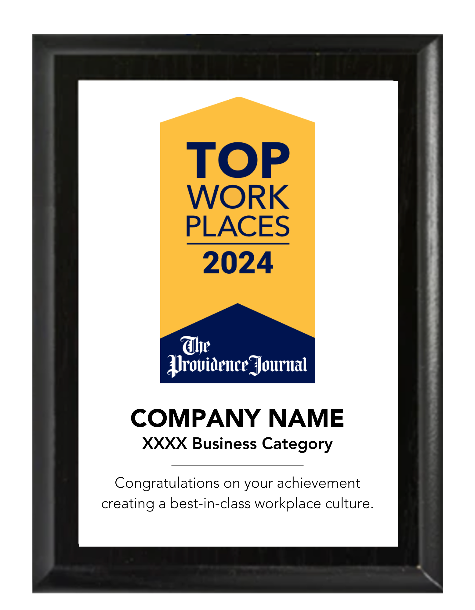 Regional 2024 Top Workplaces Plaque