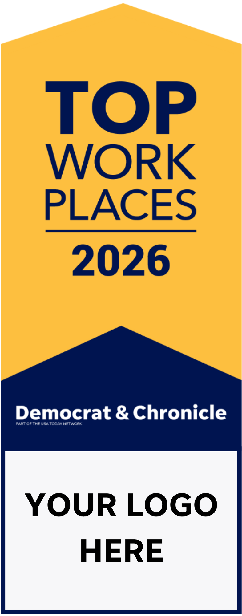 Top Workplaces 2026 Window Cling With Company Logo - 10 Pack