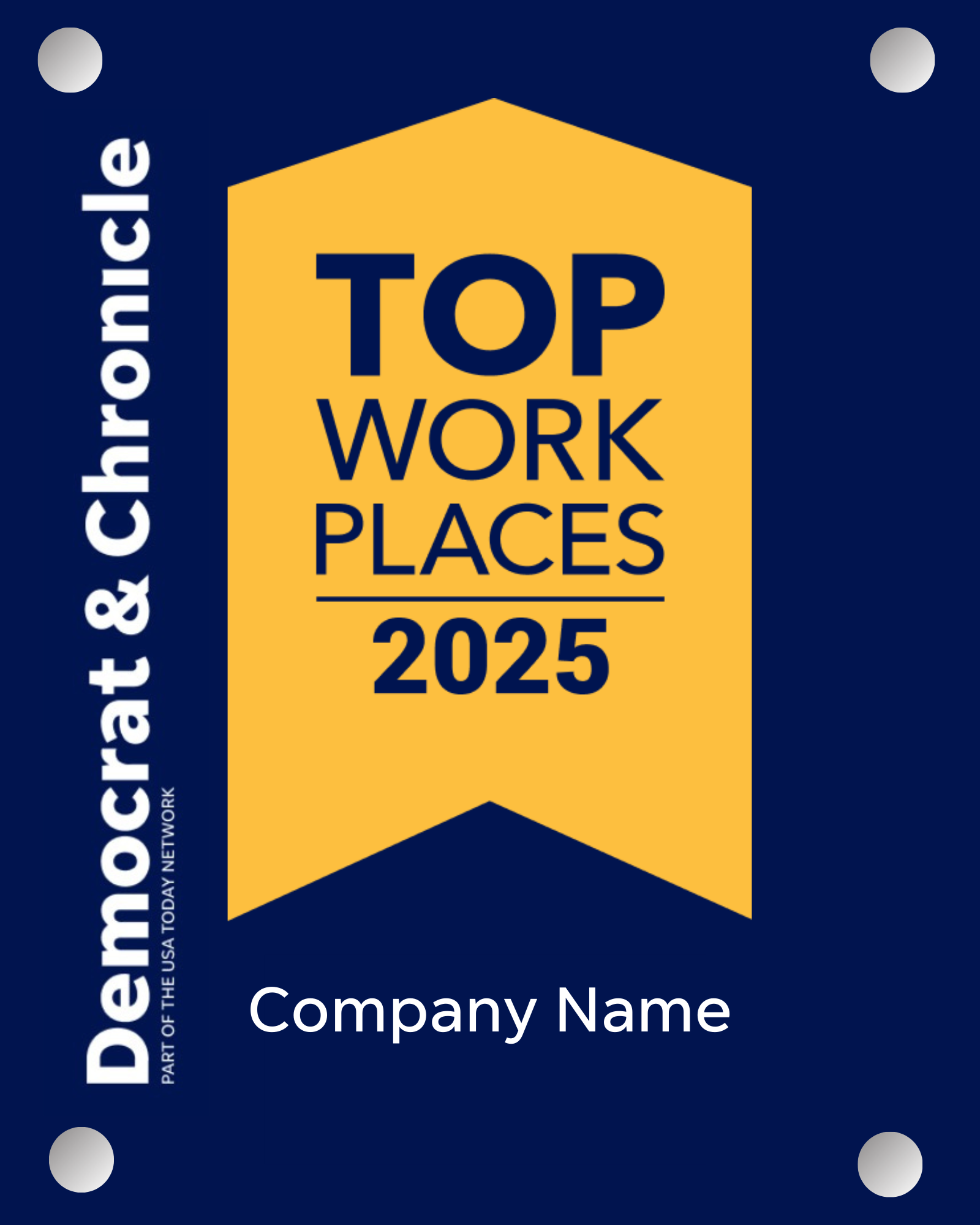 Top Workplaces 2025 Acrylic Wall Sign