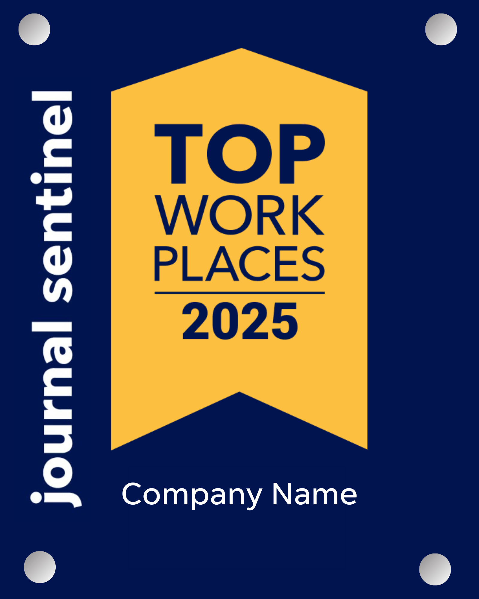 Top Workplaces 2025 Acrylic Wall Sign