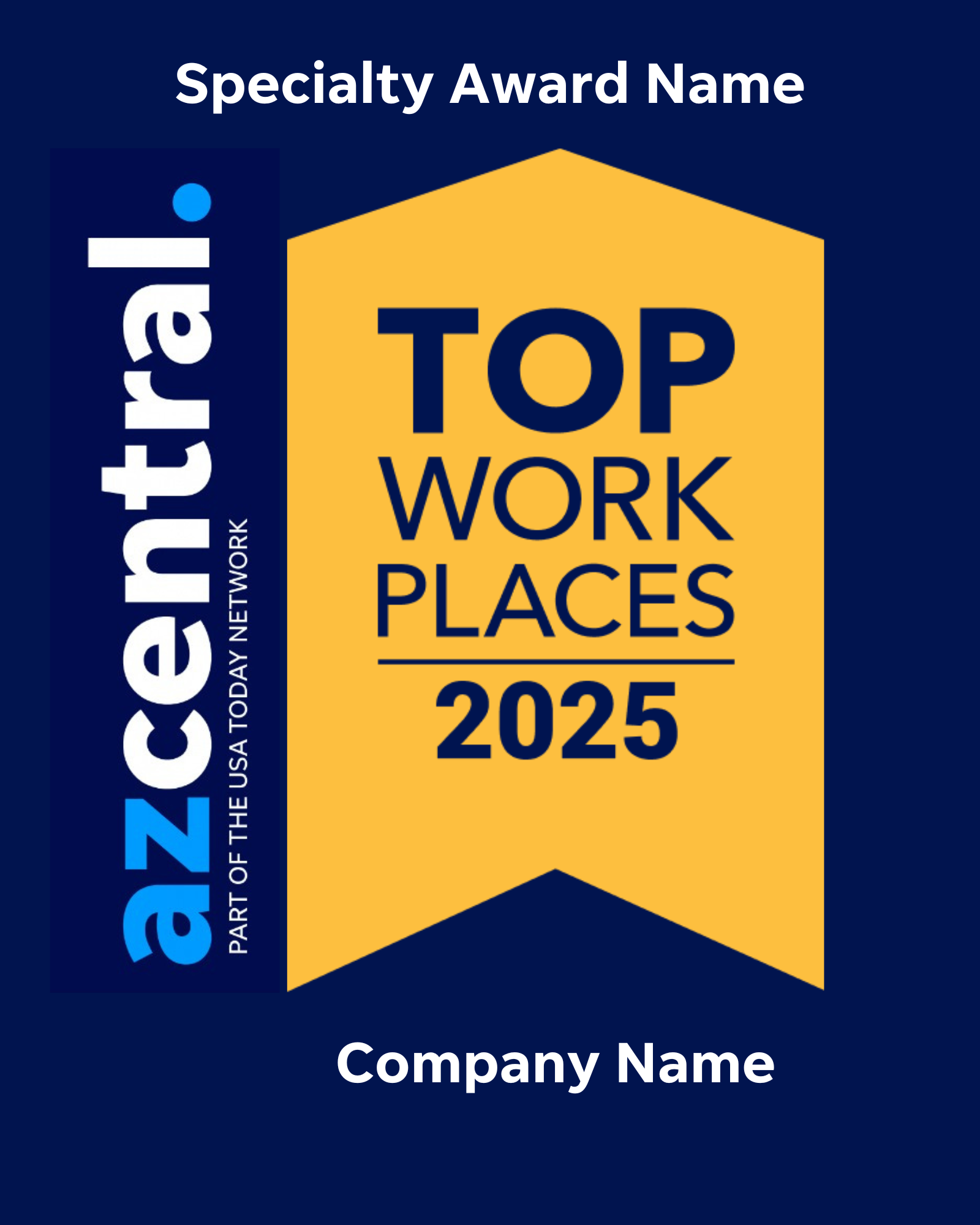 Specialty Awards - Top Workplaces 2025 Acrylic Wall Sign