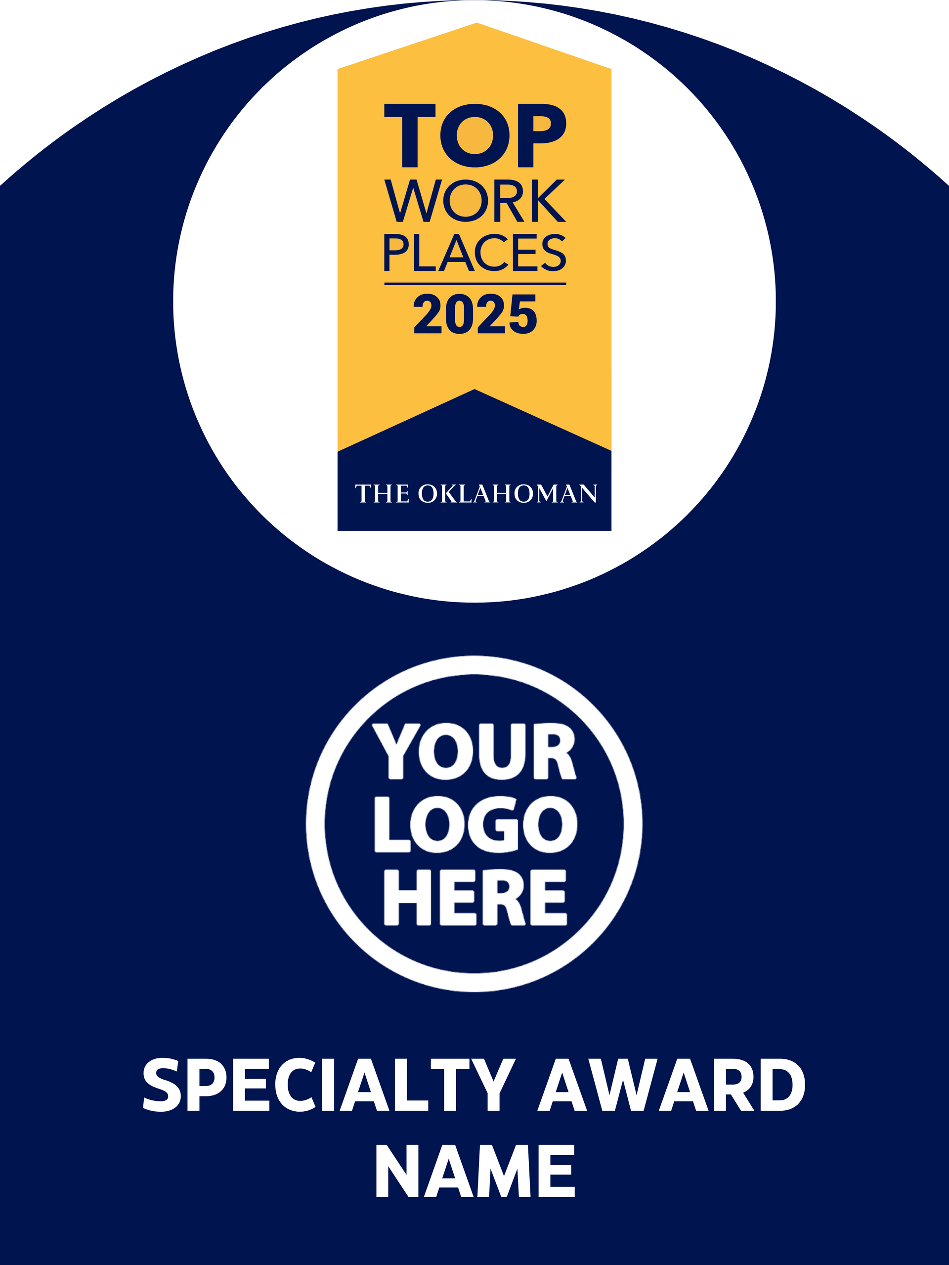 Specialty Awards - Top Workplaces 2025 Acrylic Wall Sign With Company Logo - Extra Large