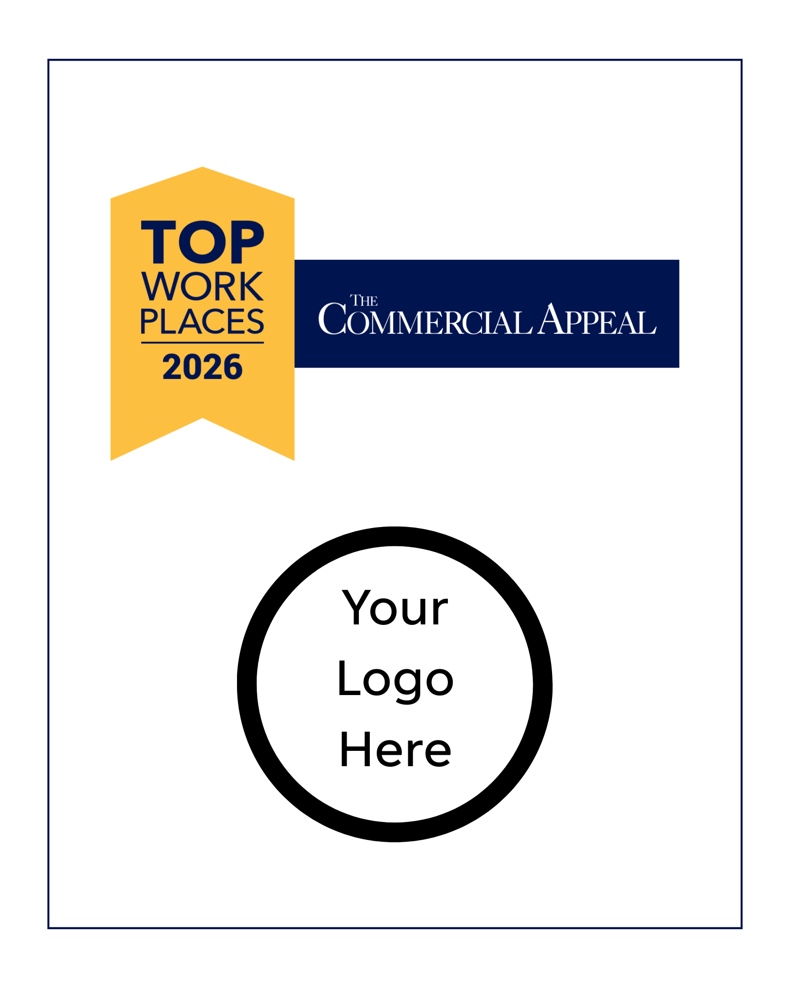 Top Workplaces 2026 Transparent Acrylic Wall Sign - Vertical