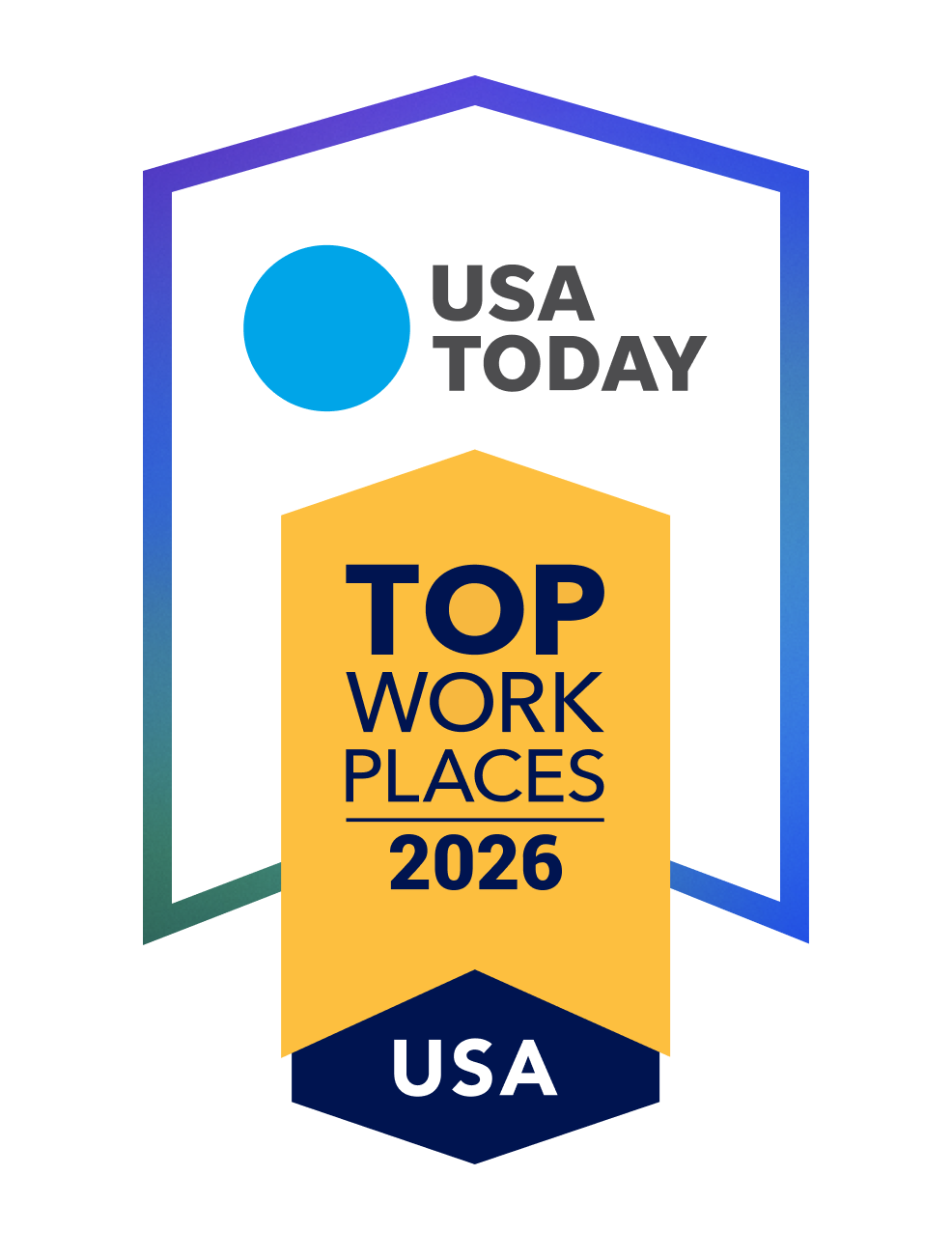 USA TODAY Top Workplaces 2026 Window Cling