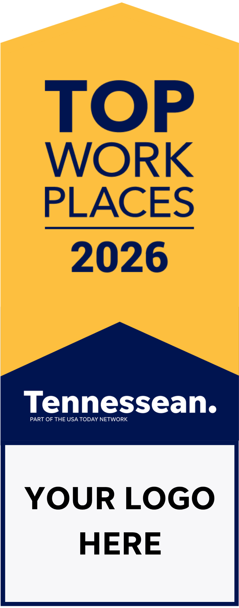 Top Workplaces 2026 Window Cling With Company Logo - 10 Pack