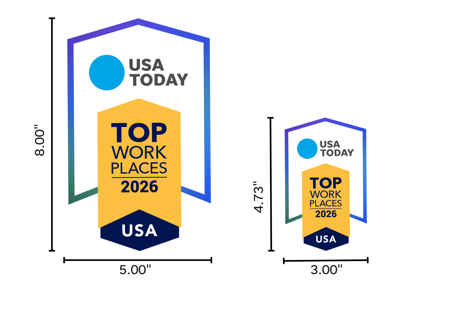 USA TODAY Top Workplaces 2026 Window Cling