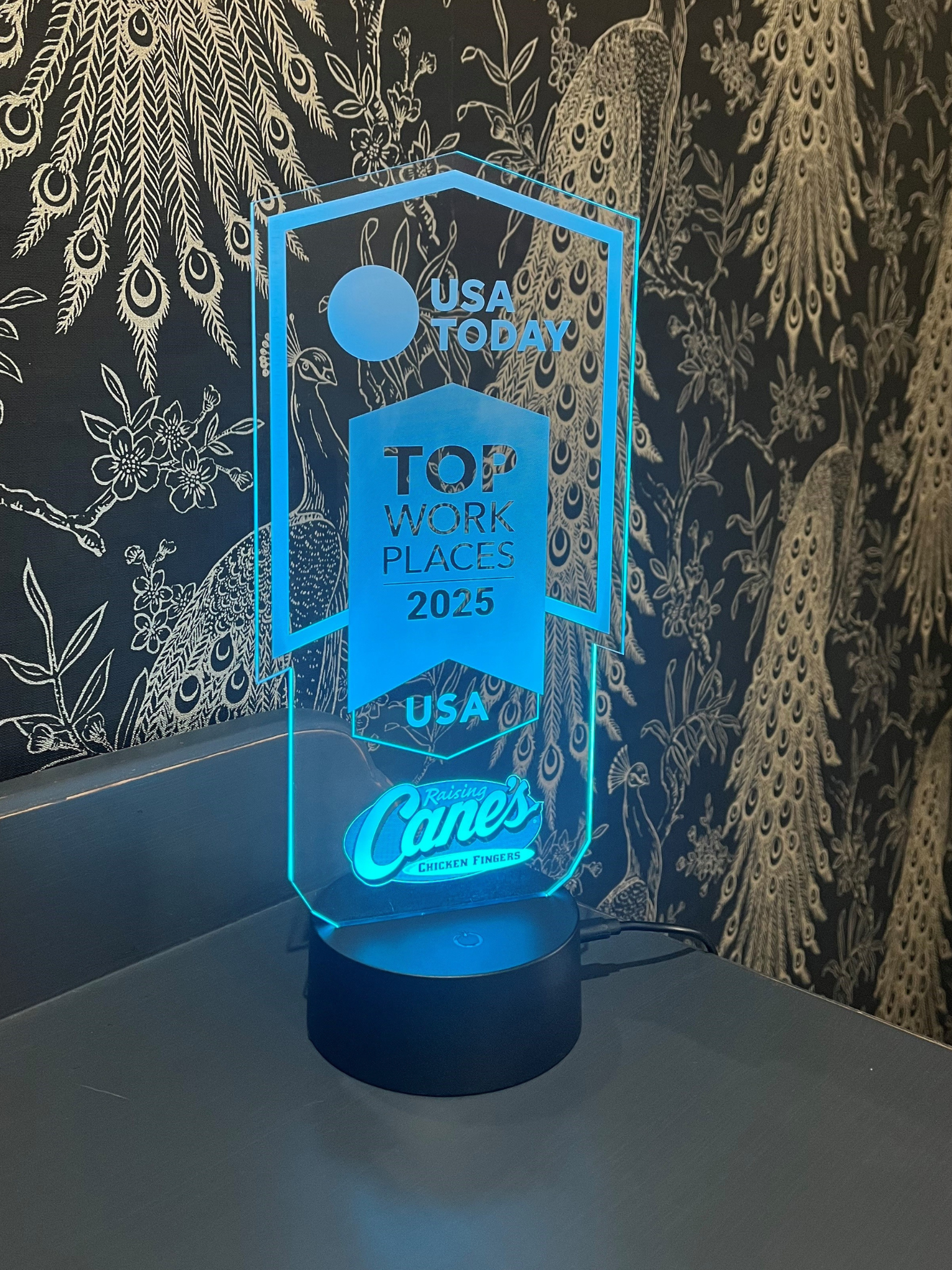 USA TODAY Top Workplaces 2026 USA Acrylic LED Sign with Company Logo