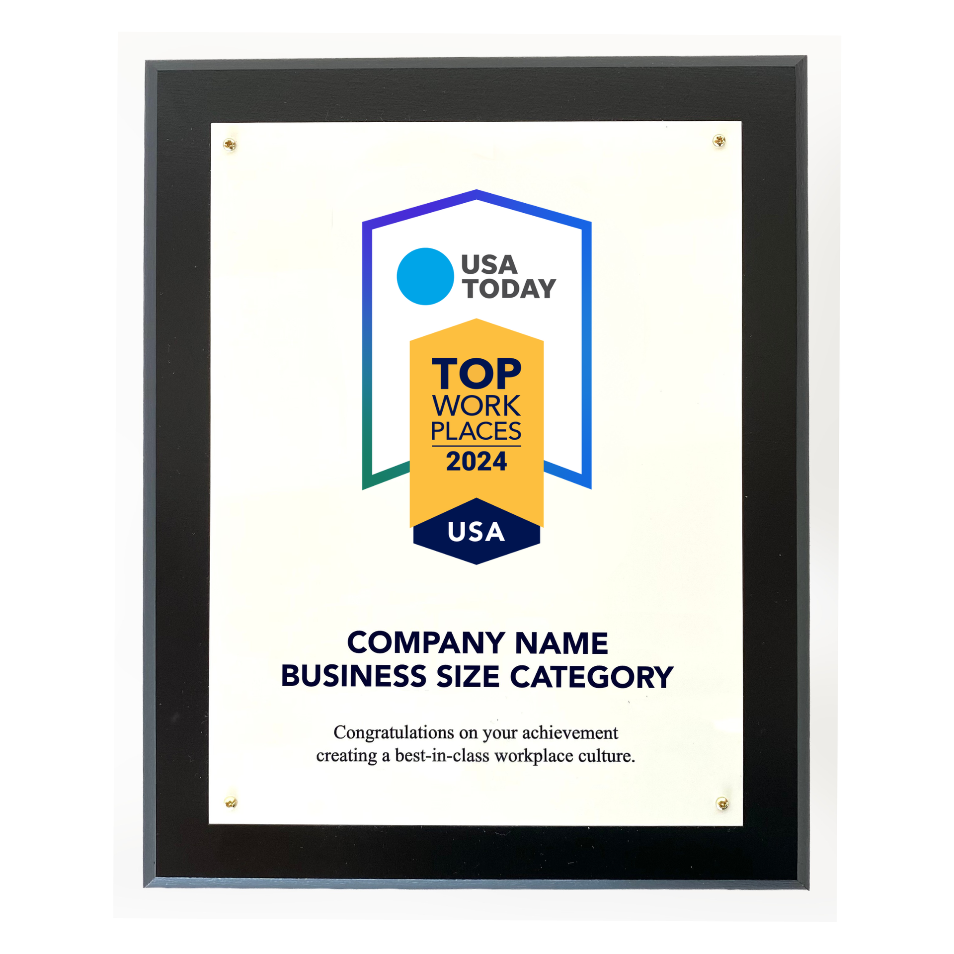 USA TODAY 2024 Top Workplaces Plaque