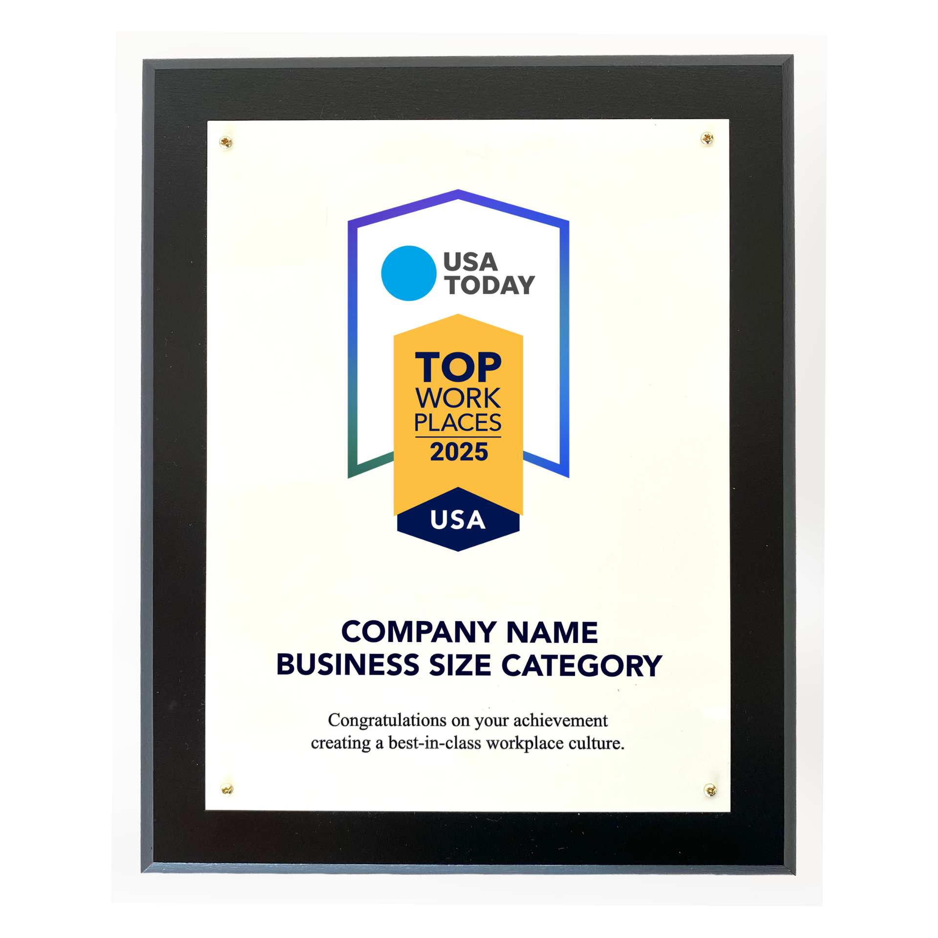 USA TODAY 2025 Top Workplaces Plaque