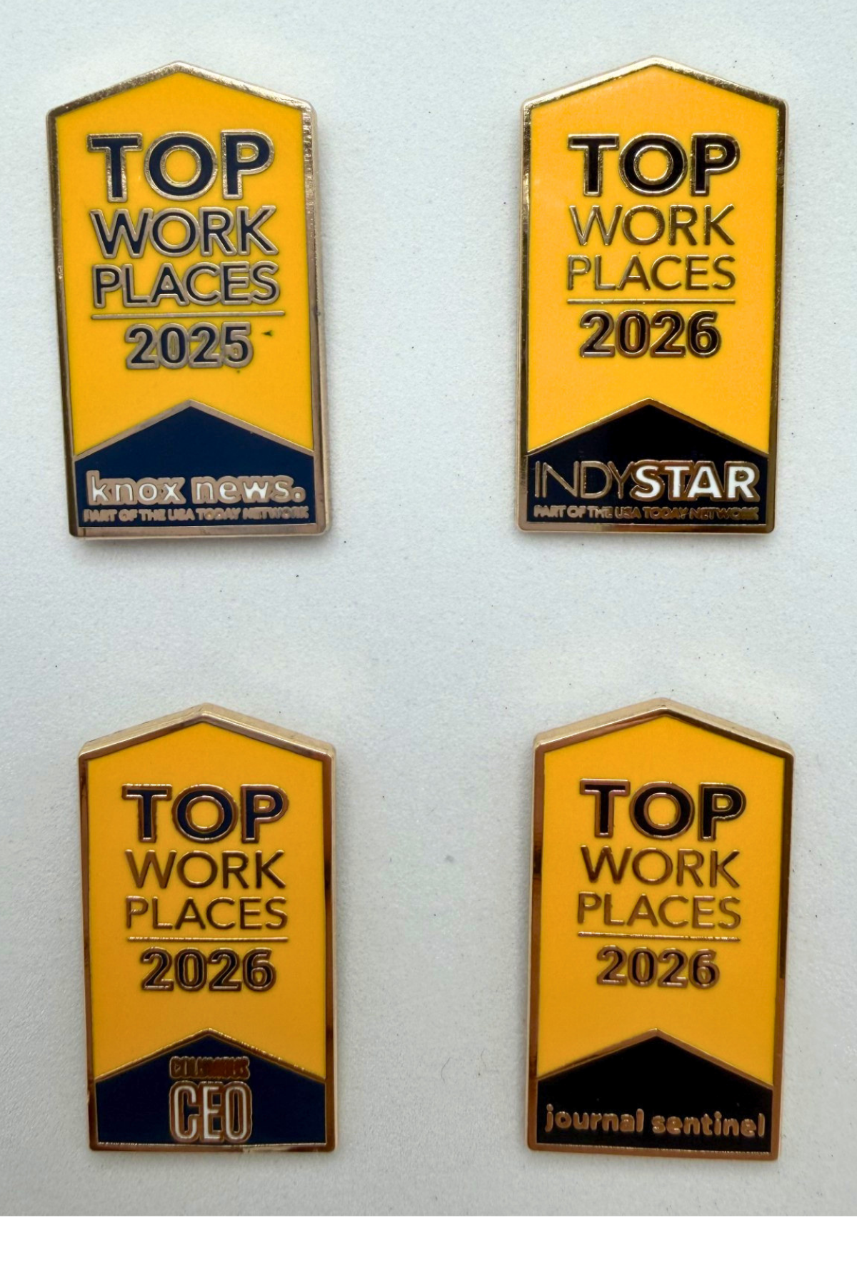 Top Workplaces 2026 Cloisonné Lapel Pin - 100 Pack