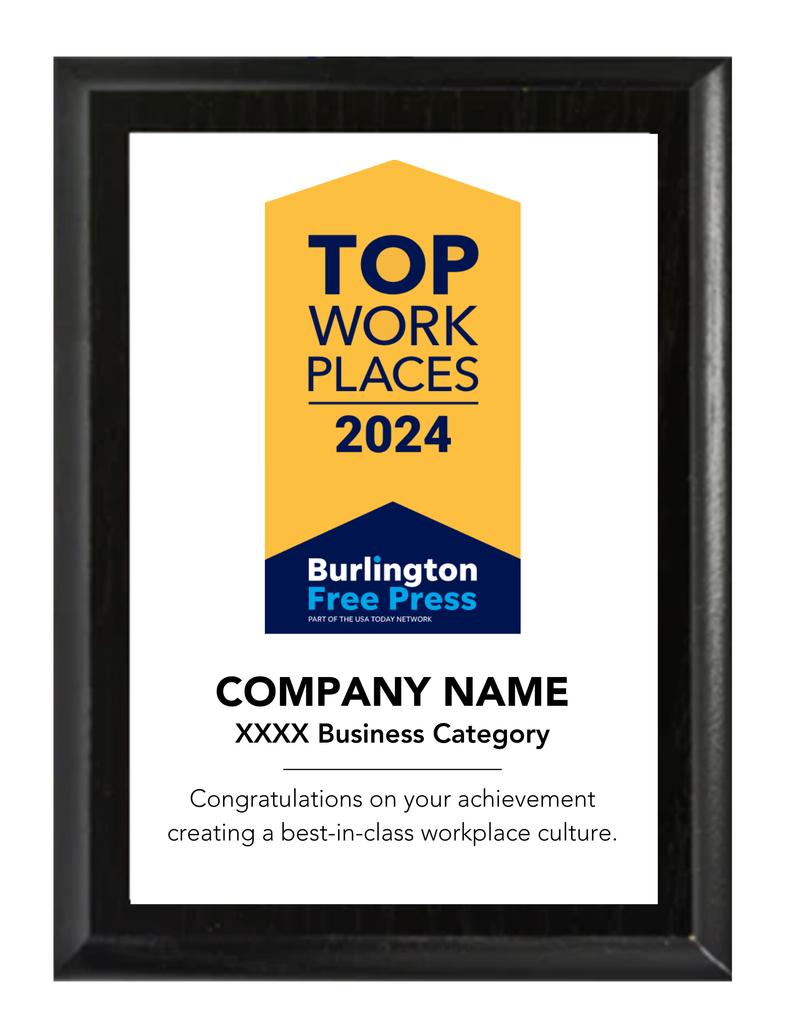 Regional 2024 Top Workplaces Plaque