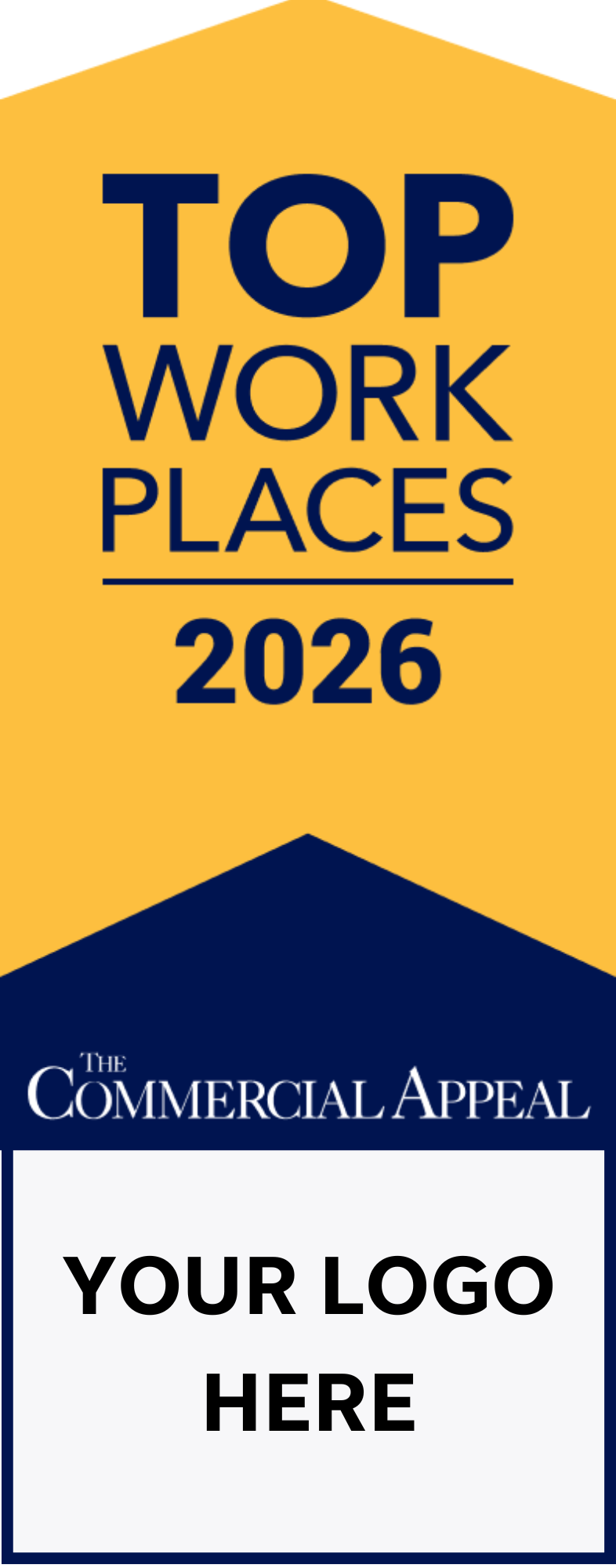 Top Workplaces 2026 Window Cling With Company Logo - 10 Pack