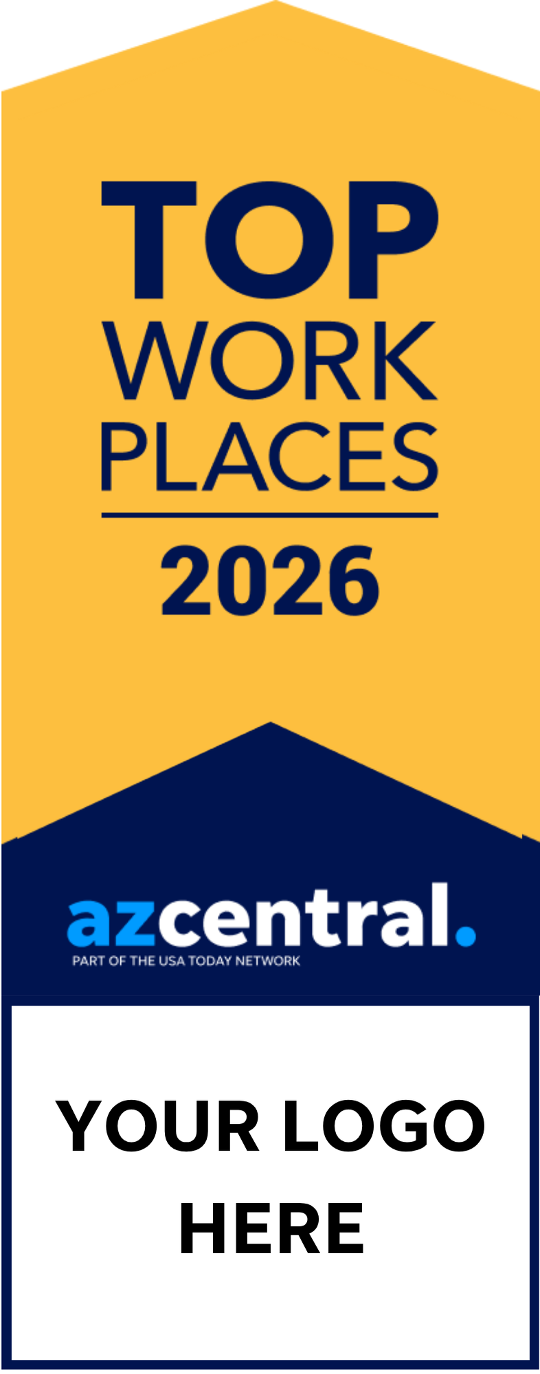 Top Workplaces 2026 Window Cling With Company Logo - 10 Pack